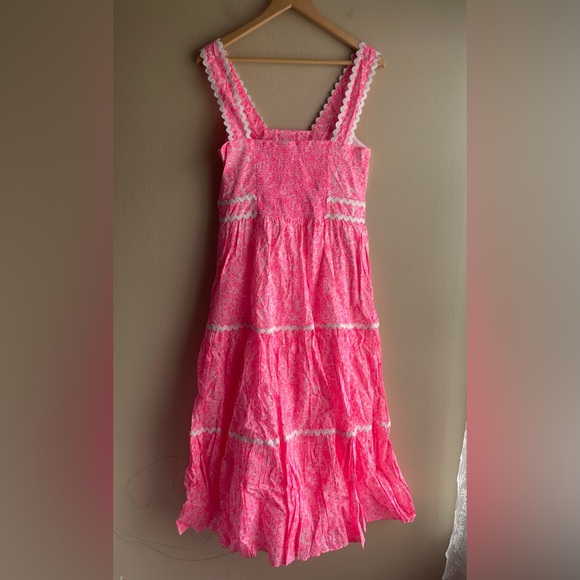 New Lilly Pulitzer Womens Pollie Cotton Dress Pink Shandy Invest A Gator Size 6 - Picture 11 of 16